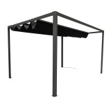 Pergola tarasowa, szara aluminiowa automatyczny dach + LED - Paros I 3x4m Grindi - 5