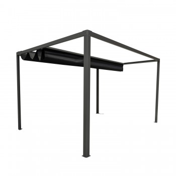 Pergola tarasowa, szara aluminiowa automatyczny dach + LED - Paros I 3x4m Grindi - 6