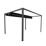 Pergola tarasowa, szara aluminiowa automatyczny dach + LED - Paros I 3x4m Grindi - 6