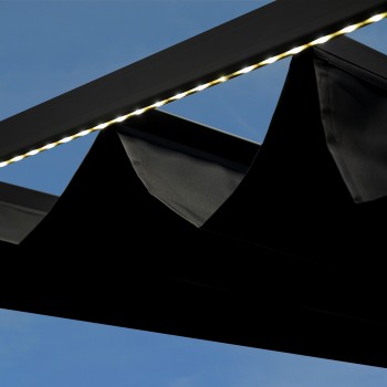 Pergola tarasowa, szara aluminiowa automatyczny dach + LED - Paros I 3x4m Grindi - 8