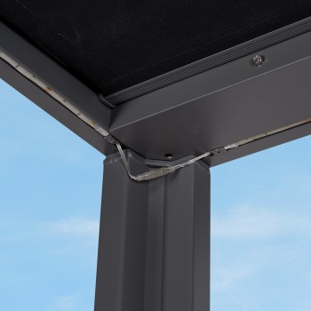 Pergola tarasowa, szara aluminiowa automatyczny dach + LED - Paros I 3x4m Grindi - 10