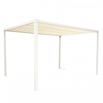 Pergola tarasowa, biała aluminiowa automatyczny dach - Paros I 3x4m Grindi - 4