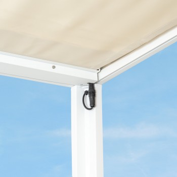 Pergola tarasowa, biała aluminiowa automatyczny dach - Paros I 3x4m Grindi - 6