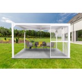 Pergola tarasowa, biała aluminiowa z otwieranym dachem - Kea VI 4x4m Grindi - 3