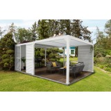 Pergola tarasowa, biała aluminiowa z otwieranym dachem - Kea IV 6x4m Grindi - 3