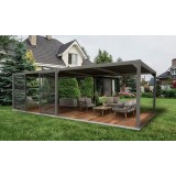 Pergola tarasowa, szara aluminiowa z otwieranym dachem - Kea V 8x4m Grindi - 3