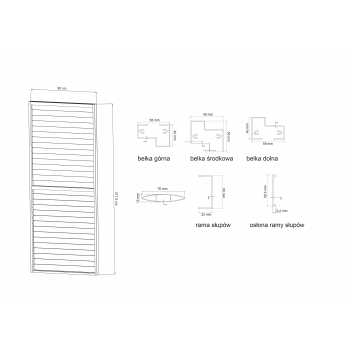 Ścianka żaluzjowa panel do pergoli Kea - szara Grindi - 13