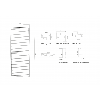 Ścianka żaluzjowa panel do pergoli Kea - szara Grindi - 14