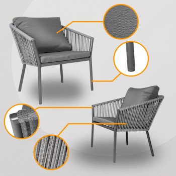 Zestaw mebli ogrodowych szary - Paga I Grindi - 2