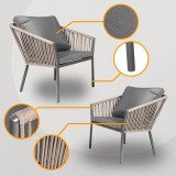 Zestaw mebli ogrodowych ciemny beż - Paga I Grindi - 2