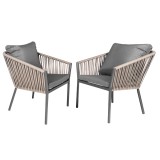 Zestaw mebli ogrodowych ciemny beż - Paga I Grindi - 3