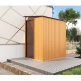 Domek ogrodowy metalowy 150x194x187 - Salix, imitacja drewna Grindi - 5