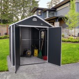 Domek ogrodowy plastikowy, szary - Bellis II -  242x192x239 Grindi - 2