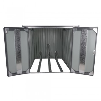 Schowek na rower metalowy, szary - Coleus I - 204x164x163 Grindi - 3