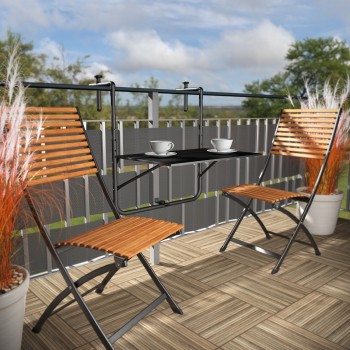 Składany stolik balkonowy czarny - SSB 1 Grindi - 4