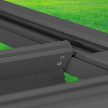 Pergola tarasowa, szara aluminiowa automatyczny dach - Paros I 3x4m Grindi - 9