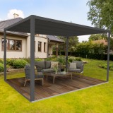 Pergola tarasowa, szara aluminiowa automatyczny dach - Paros I 3x4m Grindi - 10