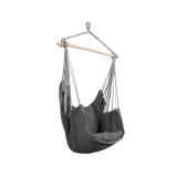 Hamak - Fotel szary 130x100 z drewnianą poprzeczką - Havana Grindi - 2