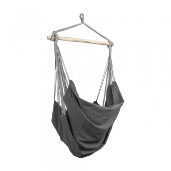 Hamak - Fotel szary 130x100 z drewnianą poprzeczką - Havana Grindi - 3