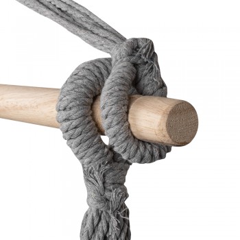 Hamak - Fotel szary 130x100 z drewnianą poprzeczką - Havana Grindi - 6