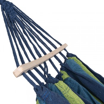 Hamak ogrodowy niebieski 180x160 z drewnianą poprzeczką - Honolulu Grindi - 3