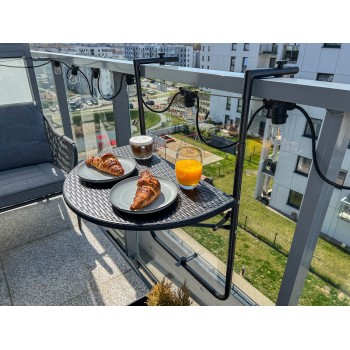 Składany stolik balkonowy czarny - SSB 2 Grindi - 2
