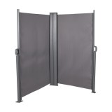 Osłona tarasowa narożna 180x600 - Monsun I , szara Grindi - 1