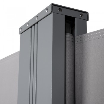 Osłona tarasowa narożna 180x600 - Monsun I , szara Grindi - 7