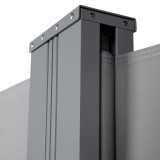 Osłona tarasowa narożna 180x600 - Monsun I , szara Grindi - 7