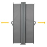 Osłona tarasowa narożna 180x600 - Monsun I , szara Grindi - 3