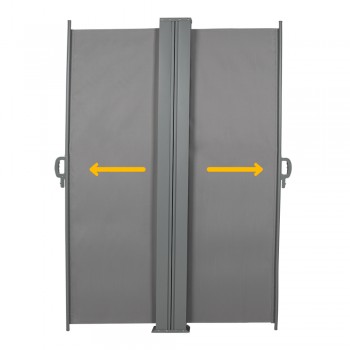 Osłona tarasowa narożna 180x600 - Monsun I , szara Grindi - 2