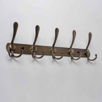 Wieszak ścienny na ubrania WUR - antyczny złoty Velano - 2