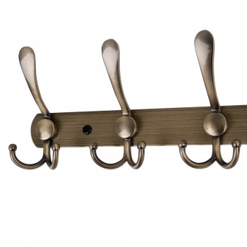 Wieszak ścienny na ubrania WUR - antyczny złoty Velano - 3