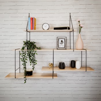 Półka ścienna wisząca LOFT drewniana - FCL 1 Domax Home - 2