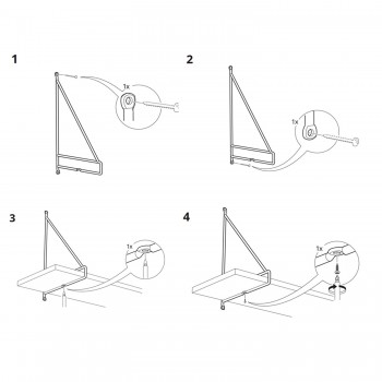 Półka ścienna wisząca LOFT drewniana - FAL 1 Domax Home - 7