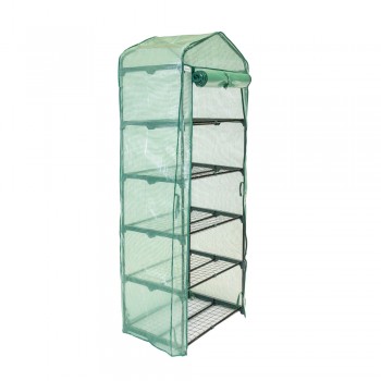 Szklarnia ogrodowa zielona 5-półkowa - 70x50x190 - Kalmia II Grindi - 1