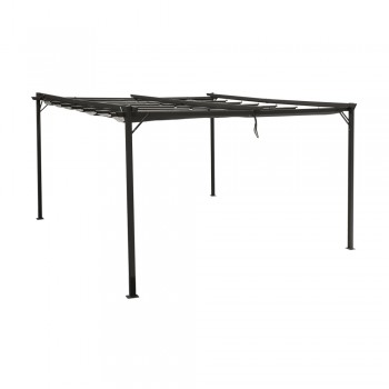 Pergola tarasowa szara z szarym poszyciem - Irda III 4x4m Grindi - 4