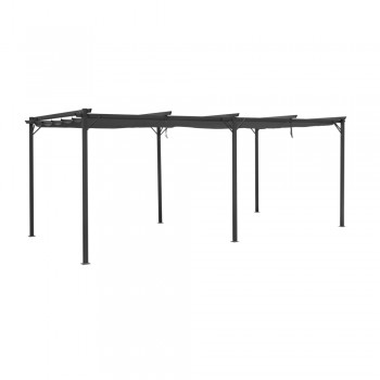 Pergola tarasowa szara z szarym poszyciem - Irda IV 3x6m Grindi - 1