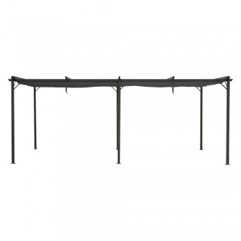 Pergola tarasowa szara z szarym poszyciem - Irda IV 3x6m Grindi - 3