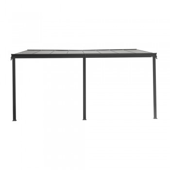 Pergola tarasowa przyścienna aluminiowa, szara - Nea II 5x3m GRINDI IN THE GARDEN - 3