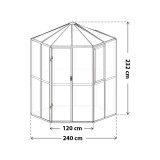 Oranżeria szklarnia ogrodowa z poliwęglanu - Salvia I - 240x240cm - czarna GRINDI IN THE GARDEN - 8