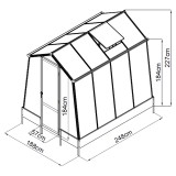 Szklarnia ogrodowa z poliwęglanu - Arum I - 2,5x1,9m - czarna GRINDI IN THE GARDEN - 9