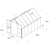 Szklarnia ogrodowa z poliwęglanu - Verbena I - 3,7x2,4m GRINDI IN THE GARDEN - 9