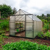 Szklarnia ogrodowa z poliwęglanu - Verbena I - 3,7x2,4m - czarna GRINDI IN THE GARDEN - 19