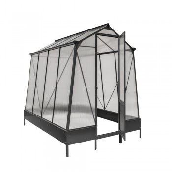 Szklarnia ogrodowa z poliwęglanu - Arum I - 2,5x1,9m - czarna GRINDI IN THE GARDEN - 10