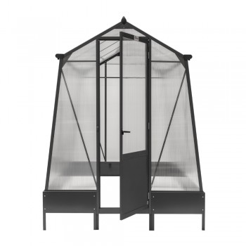 Szklarnia ogrodowa z poliwęglanu - Arum I - 2,5x1,9m - czarna GRINDI IN THE GARDEN - 13