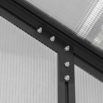 Szklarnia ogrodowa z poliwęglanu - Arum I - 2,5x1,9m - czarna GRINDI IN THE GARDEN - 15