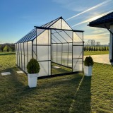 Szklarnia ogrodowa z poliwęglanu - Verbena I - 3,7x2,4m - czarna GRINDI IN THE GARDEN - 2