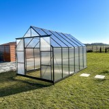 Szklarnia ogrodowa z poliwęglanu - Verbena I - 3,7x2,4m - czarna GRINDI IN THE GARDEN - 14