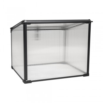 Szklarnia ogrodowa z poliwęglanu, pojedyncza - 60x51x51 - Magnolia I, czarna GRINDI IN THE GARDEN - 5